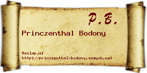 Princzenthal Bodony névjegykártya